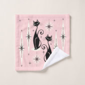 Mittelalter bedeutet Retro-Atomkatzen auf warmen R Badhandtuch Set (Waschlappen)