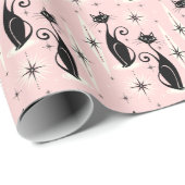 Mittelalter bedeutet Retro-Atomkatzen auf warmen R Geschenkpapier (Rolleneckpunkt)