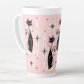 Mittelalter bedeutet Retro-Atomkatzen auf warmen R Milchtasse (Linke Ecke)