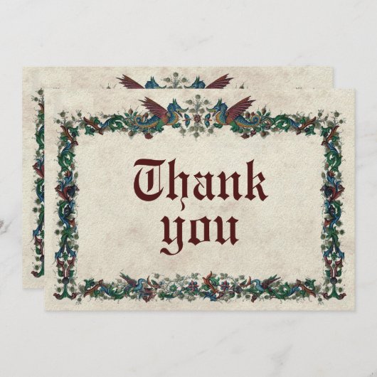 Mittelalter - Danke Karte (Vorne/Hinten)