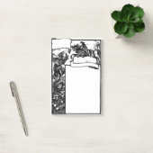 Mittelalter Drache und Ritter Post-it Klebezettel (Büro)