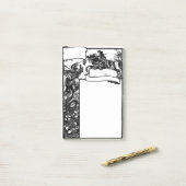Mittelalter Drache und Ritter Post-it Klebezettel (Auf Schreibtisch)