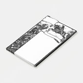 Mittelalter Drache und Ritter Post-it Klebezettel (angewinkelt)