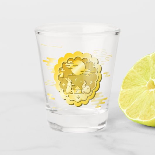 Mittelalter Herbstfestival Goldener Mondbummel Schnapsglas (Vorderseite)