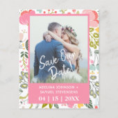 Mittelalter Hochzeit Blumenrosa Foto rett Datum Flyer (Vorne)