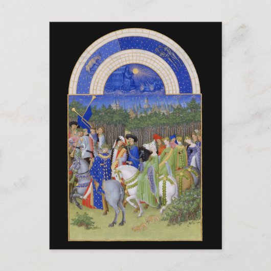 Mittelalter Kalender Mai Taurus & Gemini Postkarte (Vorderseite)