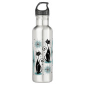 Mittelalter Meow Retro Atomkatzen ©studioxtin Edelstahlflasche (Vorderseite)