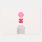 Mittelalter Moderne 04 Rosa Sonne und Regenbogenbo Geschenkpapier Set (Vorderseite 3)