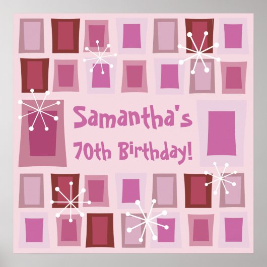 Mittelalter Moderne 70. Geburtstagspink Poster (Vorne)