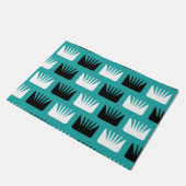 Mittelalter Moderne Abstrakte Blume Aquamarin Fußmatte (Schrägansicht)