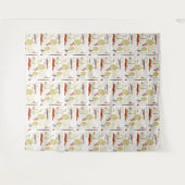 Mittelalter Moderne Abstrakte Blumendesign-Blätter Wandteppich (Vorderseite (Horizontal))