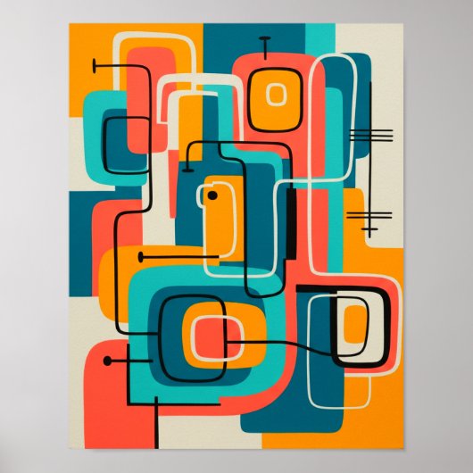 Mittelalter Moderne Abstrakte Kunst Poster (Vorne)