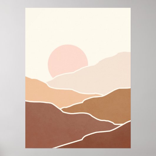 Mittelalter Moderne Abstrakte Landschaft Poster (Vorne)
