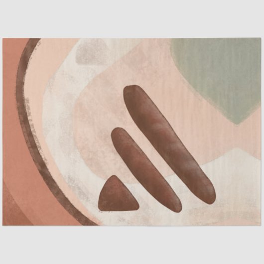 Mittelalter Moderne Bio Abstrakte Kunst Seidenpapier (Vorderseite)