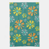 Mittelalter Moderne Blume Aquamarin Geschirrtuch (Vertikal)