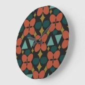 Mittelalter Moderne Blume Diamond Black Große Wanduhr (Winkel)