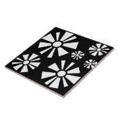 Mittelalter Moderne Blume Schwarz-weiß Fliese (Seite)