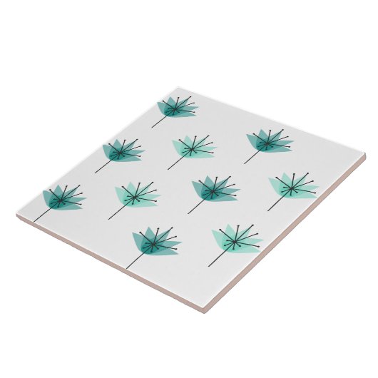 Mittelalter Moderne Blume Türkis Fliese (Seite)