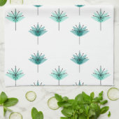 Mittelalter Moderne Blume Türkis Geschirrtuch (Gefaltet)