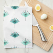 Mittelalter Moderne Blume Türkis Geschirrtuch (Viertel Falte)