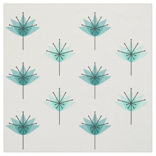 Mittelalter Moderne Blume Türkis Stoff (Muster)