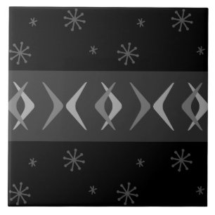 Mittelalter Moderne Boomerangs Schwarz Fliese