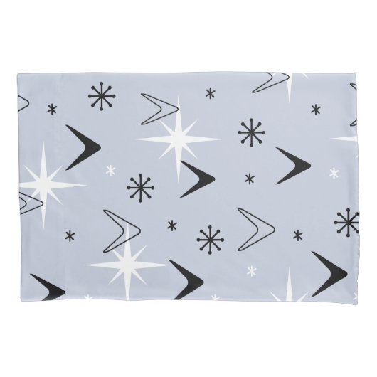 Mittelalter Moderne Boomerangs Silver Blue Kissenbezug (Vorderseite)