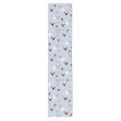 Mittelalter Moderne Boomerangs Silver Blue Kurzer Tischläufer (Vorderseite)