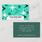 Mittelalter Moderne Boomerangs Türkis Visitenkarte (Vorne/Hinten)