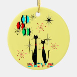 Mittelalter Moderne Coole Katze und Sternexplosion Keramik Ornament