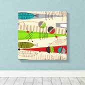 Mittelalter Moderne Fischkunst Abstrakt Leinwanddruck (Insitu (Holzboden))