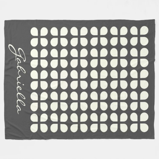 Mittelalter Moderne Formen in Schwarz Personalisie Fleecedecke (Vorderseite (Horizontal))