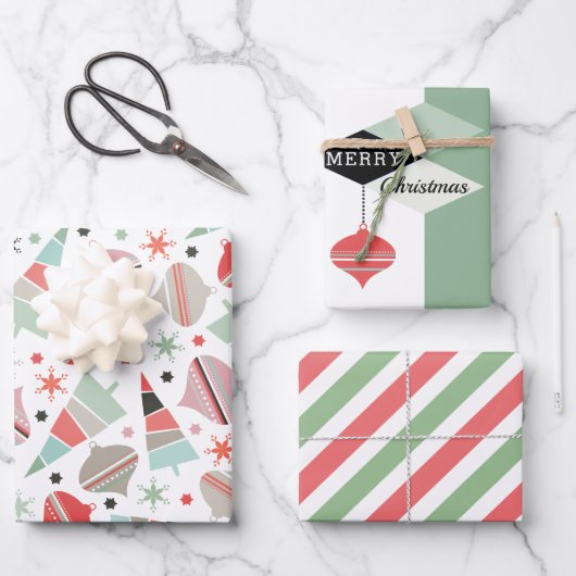 Mittelalter Moderne frohe Weihnachten Geschenkpapier Set (Vorderseite)