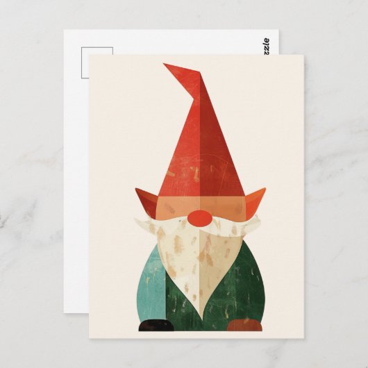 Mittelalter Moderne Gnome Minimalistische Weihnach Postkarte