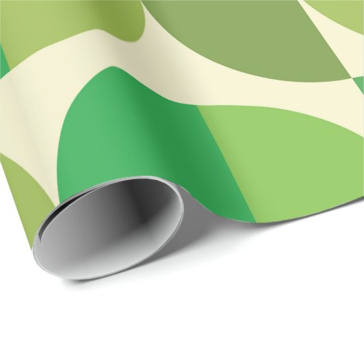 Mittelalter Moderne Halbkreise grün Geschenkpapier (Rolleneckpunkt)