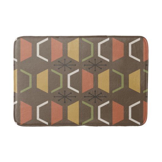 Mittelalter Moderne Hexagons Brown Badematte (Vorderseite)