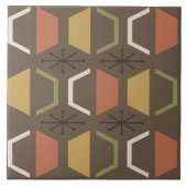 Mittelalter Moderne Hexagons Brown Fliese (Vorderseite)