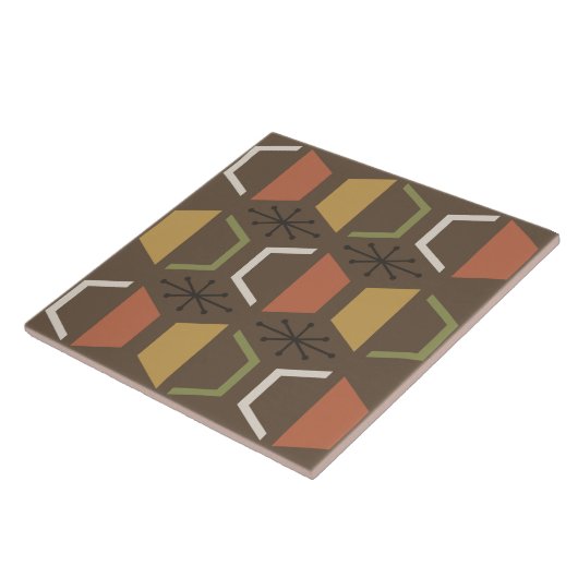 Mittelalter Moderne Hexagons Brown Fliese (Seite)