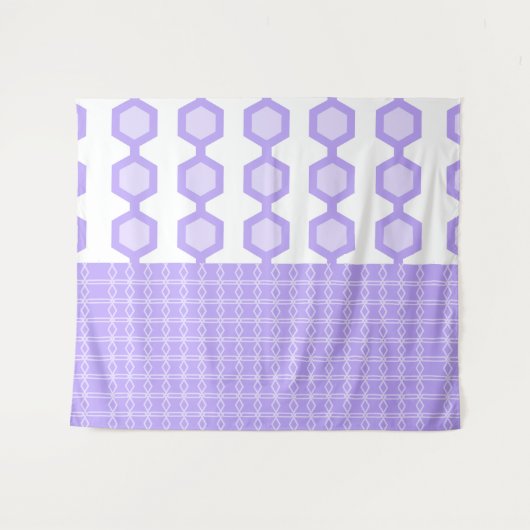 Mittelalter Moderne Hexagons Pastel Lavender Wandteppich (Vorderseite (Horizontal))