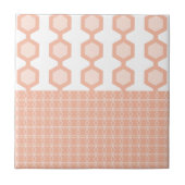 Mittelalter Moderne Hexagons Pastel Peach Fliese (Vorderseite)