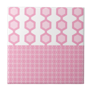 Mittelalter Moderne Hexagons Pastel Pink Fliese