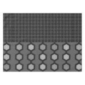 Mittelalter Moderne Hexagons Schwarz Grau Tischdecke (Vorderseite (Horizontal))