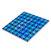 Mittelalter Moderne Kreise, Kobalt & Pfau Fliese (Seite)