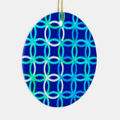 Mittelalter Moderne Kreise, Kobalt & Pfau Keramik Ornament (Rechts)