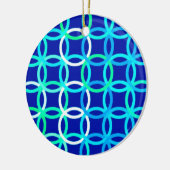 Mittelalter Moderne Kreise, Kobalt & Pfau Keramik Ornament (Links)