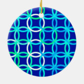 Mittelalter Moderne Kreise, Kobalt & Pfau Keramik Ornament (Hinten)