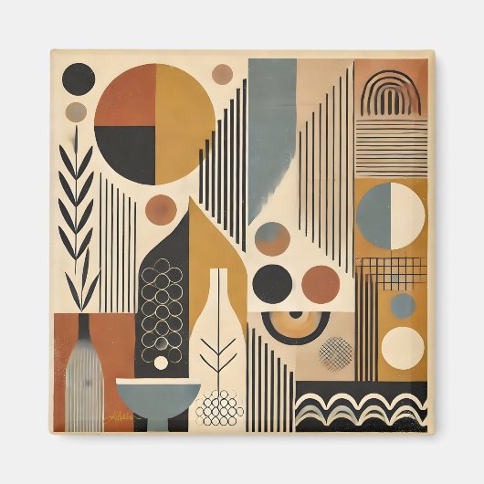 Mittelalter Moderne Kunst Herbst Ernte Magnet (Vorne)