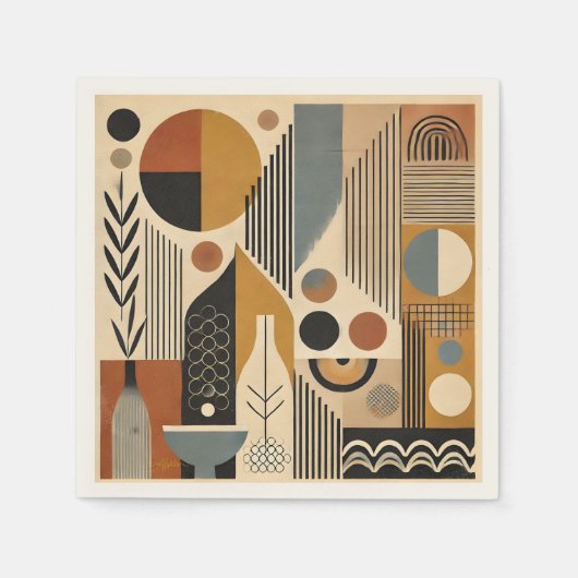 Mittelalter Moderne Kunst Herbst Ernte Serviette (Vorderseite)