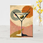 Mittelalter Moderne Minimalistische Kunst Martini Karte (Gelbe Blume)