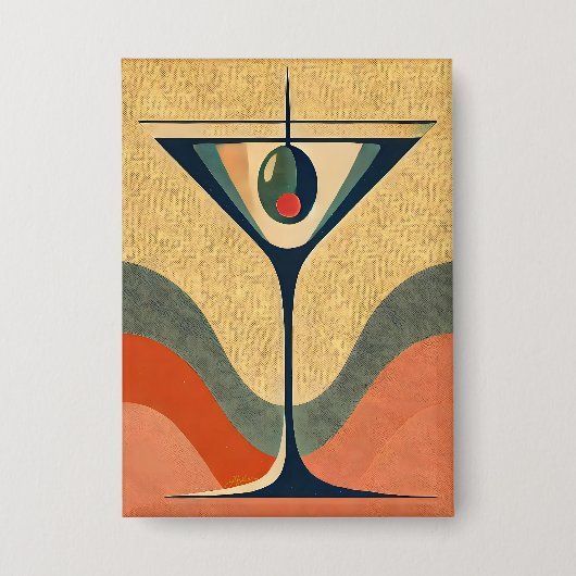 Mittelalter Moderne "Pimento olive martini wave" Button (Vorderseite)